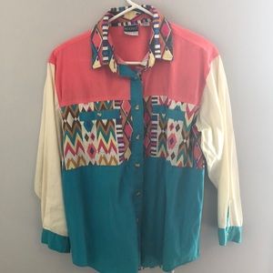 Vintage 80s/90s Nuovo Button Hipster Cowgirl Shirt